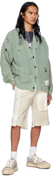 Miharayasuhiro Green Bleached Cardigan