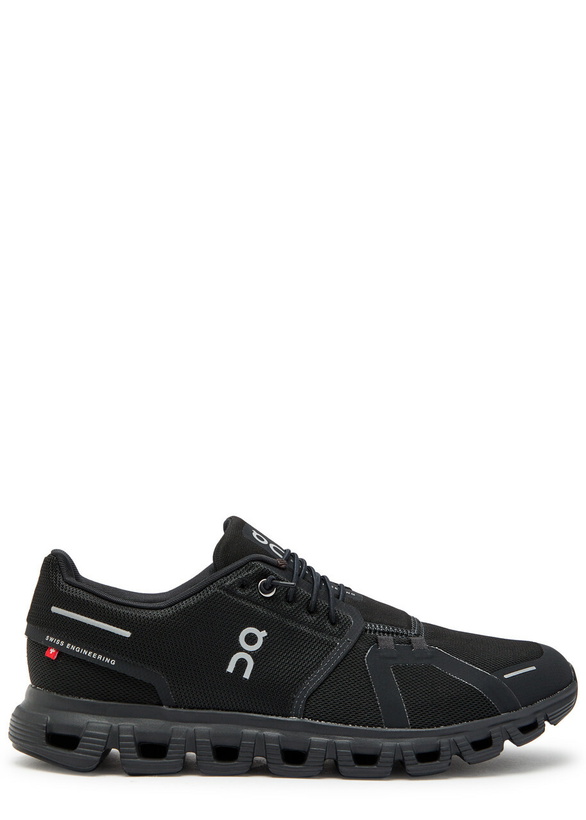 Photo: ON Cloud 6 Panelled Mesh Sneakers Black And Silver
