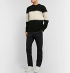 Officine Generale - Colour-Block Ribbed Cotton-Blend Sweater - Black