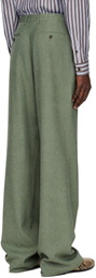 Dries Van Noten Green Wool Trousers