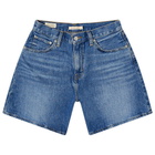 Levi's Women's High Rise Baggy Shorts in Blue