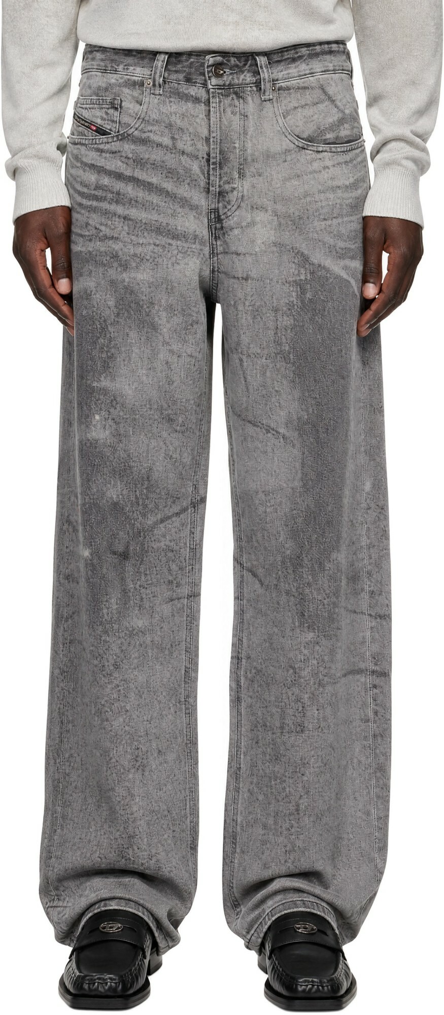 Diesel Gray Relaxed Low Waist 2001 D-Macro Jeans