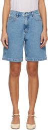 Dunst Blue Contrast Denim Shorts