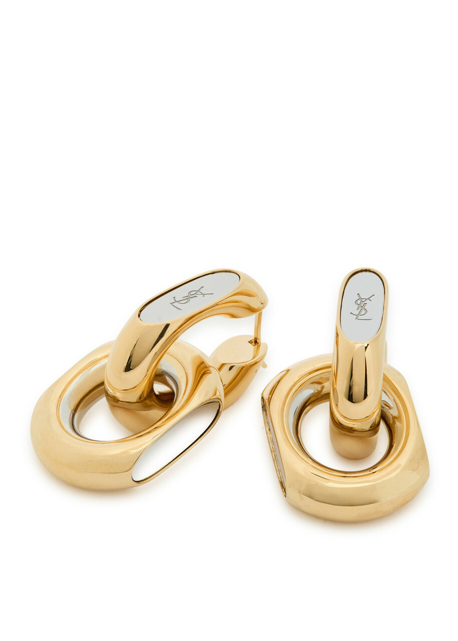 Saint Laurent Bo Maillons Linked Drop Earrings - Gold - One Size