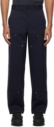 424 Navy Virgin Wool Workmen Trousers