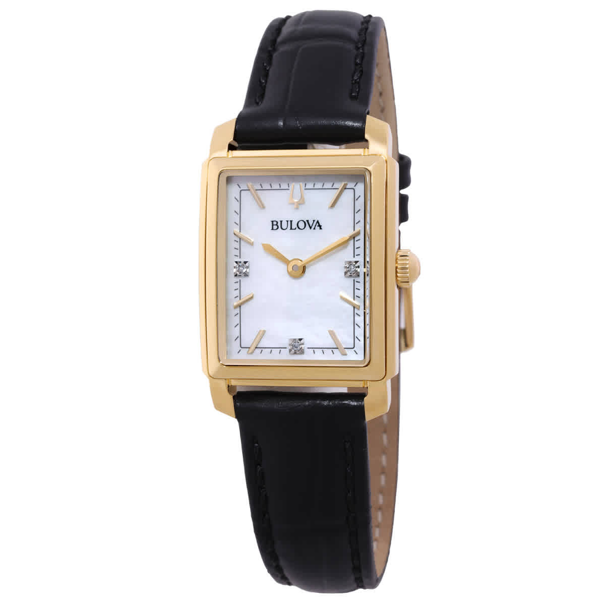 Bulova Sutton Quartz Diamond White Mother of Pearl Dial Ladies Watch 97P166