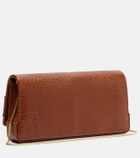 Manolo Blahnik Maygot snake-effect leather clutch