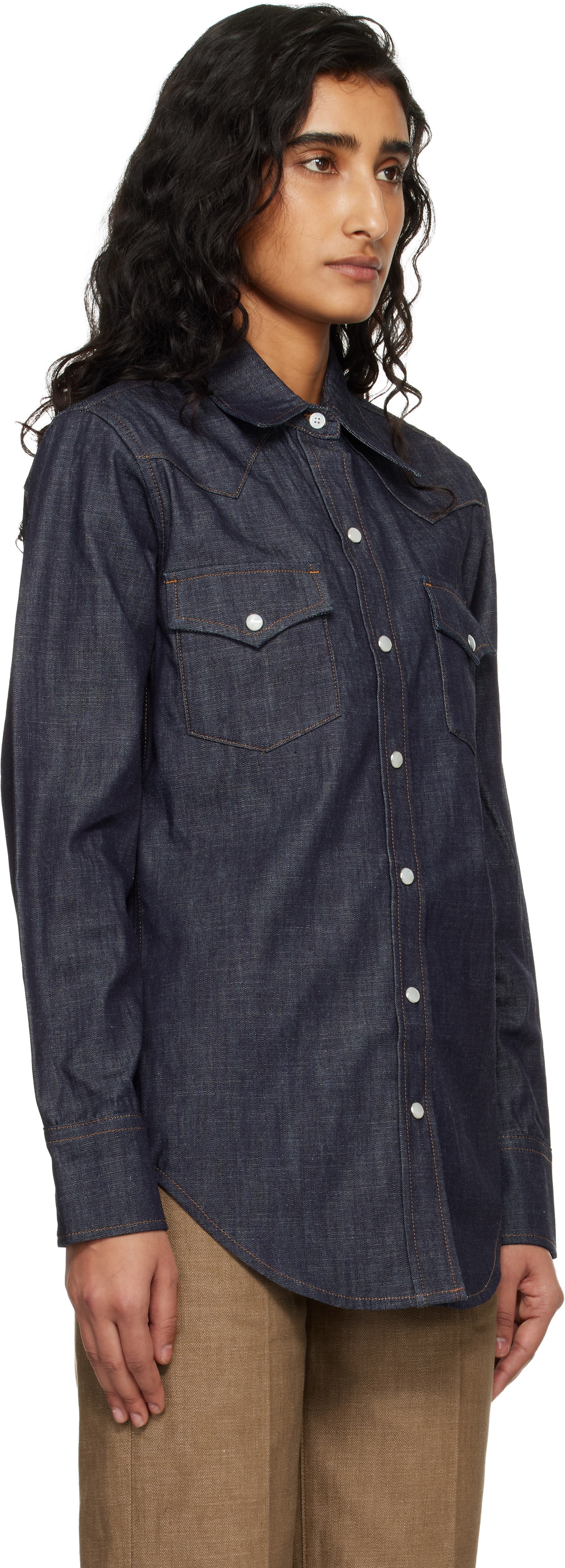 A.P.C. Navy Western Denim Shirt