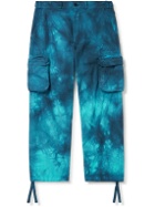 Off-White - Wide-Leg Tie-Dyed Cotton Cargo Pants - Blue