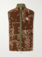 Moncler - Logo-Appliquéd Paisley-Print Fleece Vest - Brown