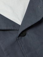Ghiaia Cashmere - Belted Waxed Cotton-Canvas Trench Coat - Blue