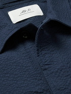 Mr P. - Cotton-Blend Seersucker Overshirt - Blue