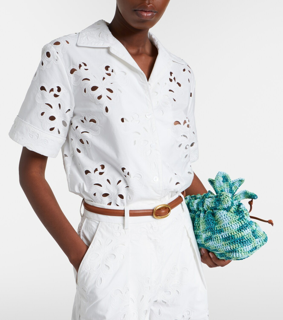 Rebecca Vallance Artesan broderie anglaise cotton-blend shirt