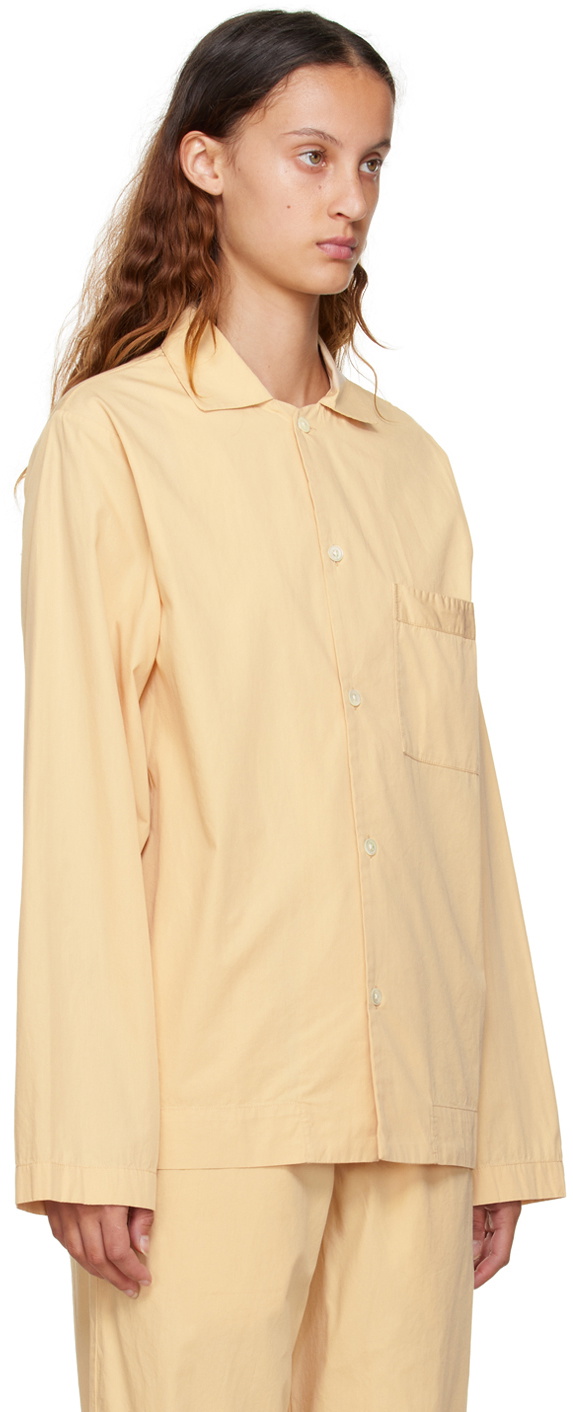 Tekla Beige Long Sleeve Pyjama Shirt