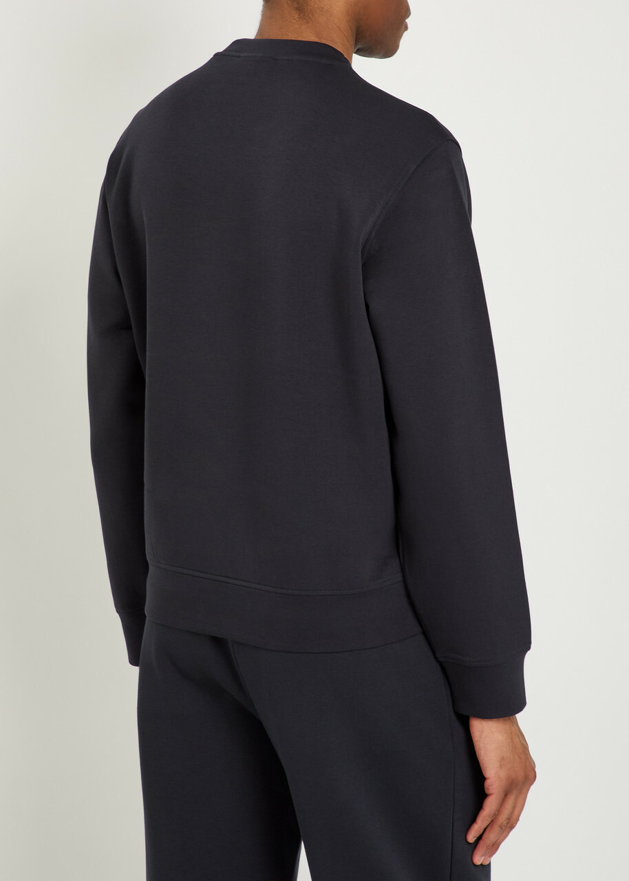 Emporio Armani Logo-embroidered Jersey Sweatshirt Navy