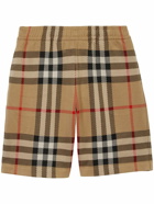 BURBERRY - Check Motif Cotton Shorts