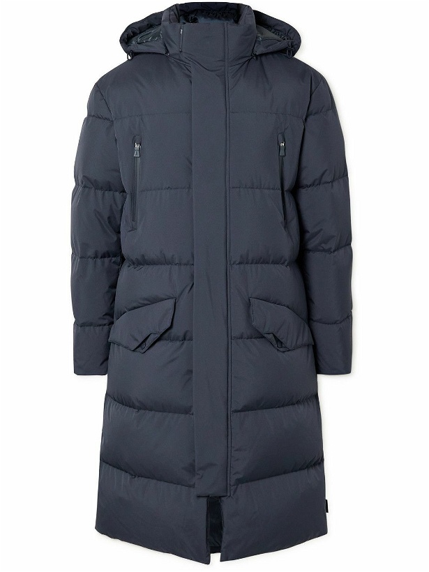 Photo: Herno Laminar - Quilted Shell Hooded Jacket - Blue