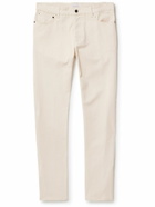 Sunspel - Slim-Fit Stretch-Cotton Drill Trousers - Neutrals