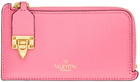 Valentino Garavani Pink Rockstud Card Holder