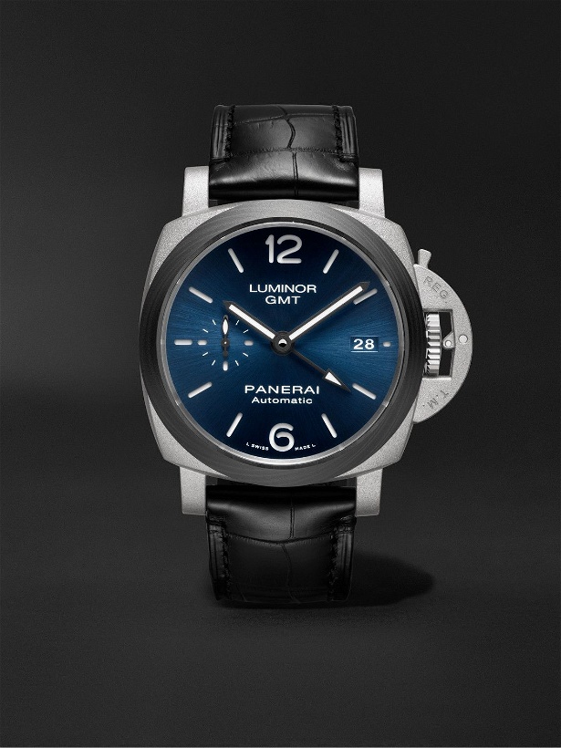 Photo: Panerai - Luminor GMT Automatic 42mm Titanium and Alligator Watch, Ref. No. PAM01279