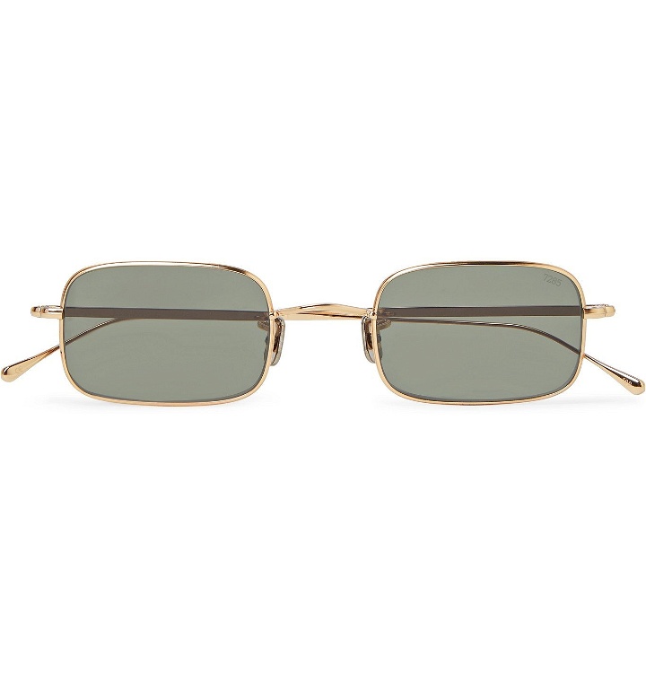 Photo: Eyevan 7285 - Rectangle-Frame Gold-Tone Titanium Sunglasses - Gold