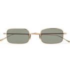Eyevan 7285 - Rectangle-Frame Gold-Tone Titanium Sunglasses - Gold
