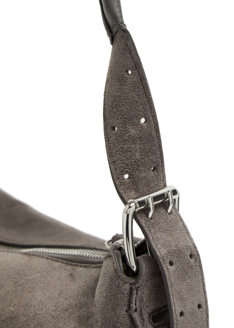 Lemaire Belted Baguette Suede Shoulder bag - Brown - One Size
