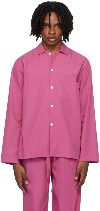 Photo: Tekla Pink Long Sleeve Pyjama Shirt