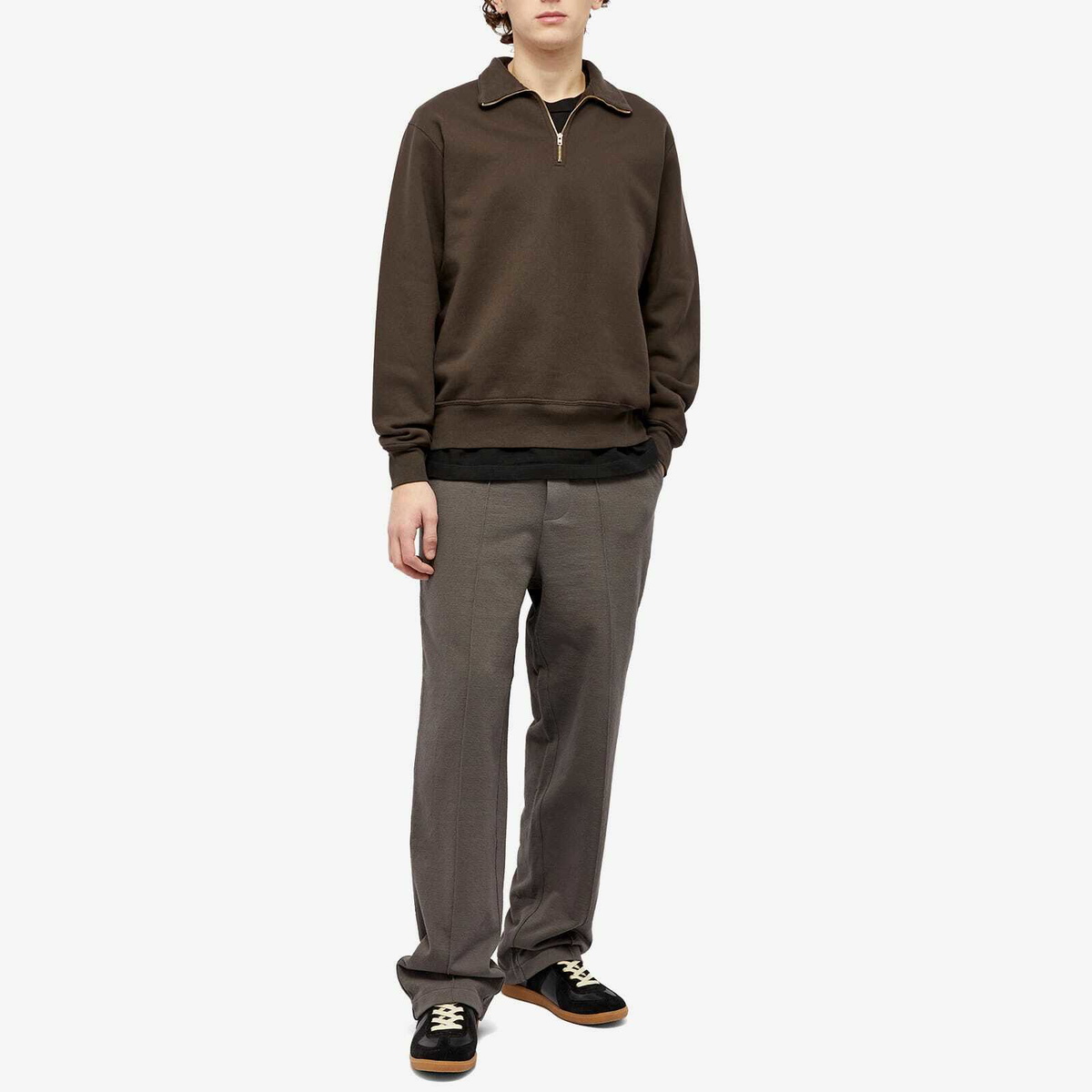 Lady White Co. Men's Quarter Zip Sweat in Black Mushroom