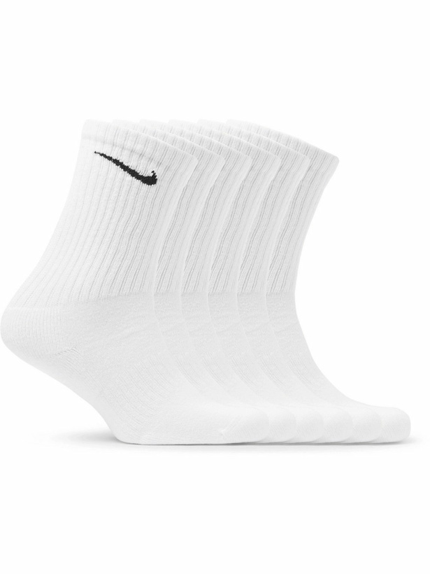 Photo: Nike Training - Six-Pack Everyday Cushioned Dri-FIT Socks - White