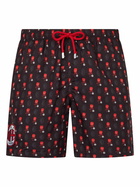 MC2 Saint Barth Man Lightweight Fabric Swim Shorts With Milan Logo Print And Patch | Ac Milan Special Edition