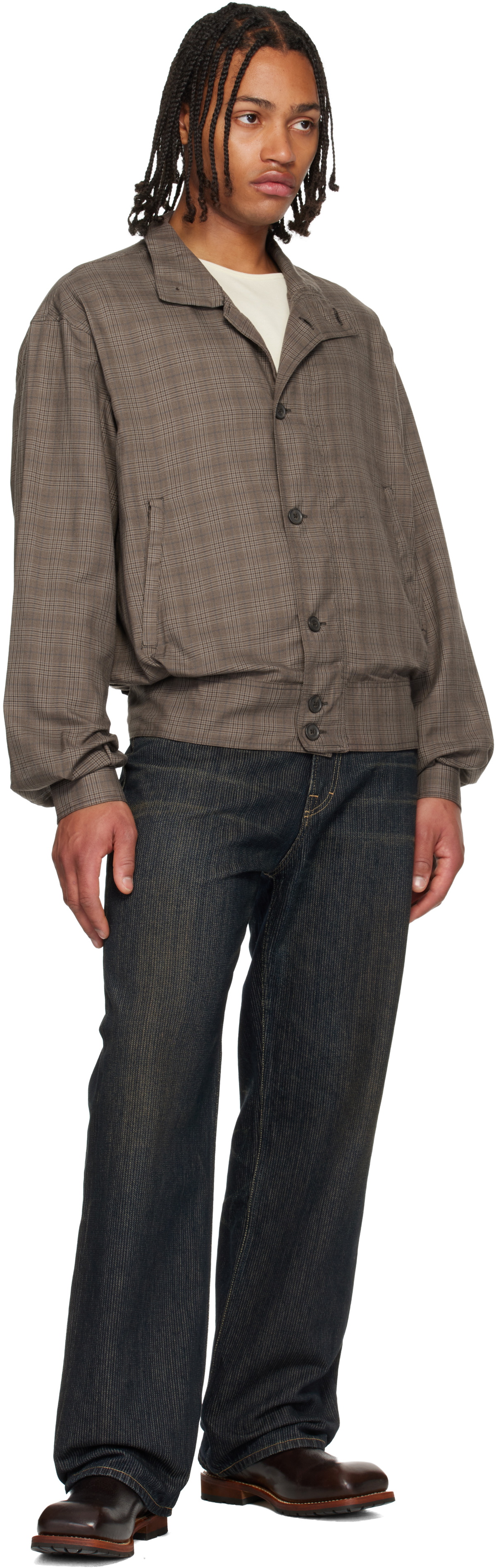 OUR LEGACY Brown Mock Bomber Jacket Our Legacy
