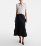 Valentino Embellished tie-neck virgin wool sweater