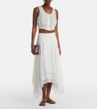 Staud Sicilia lace-trimmed cotton voile top