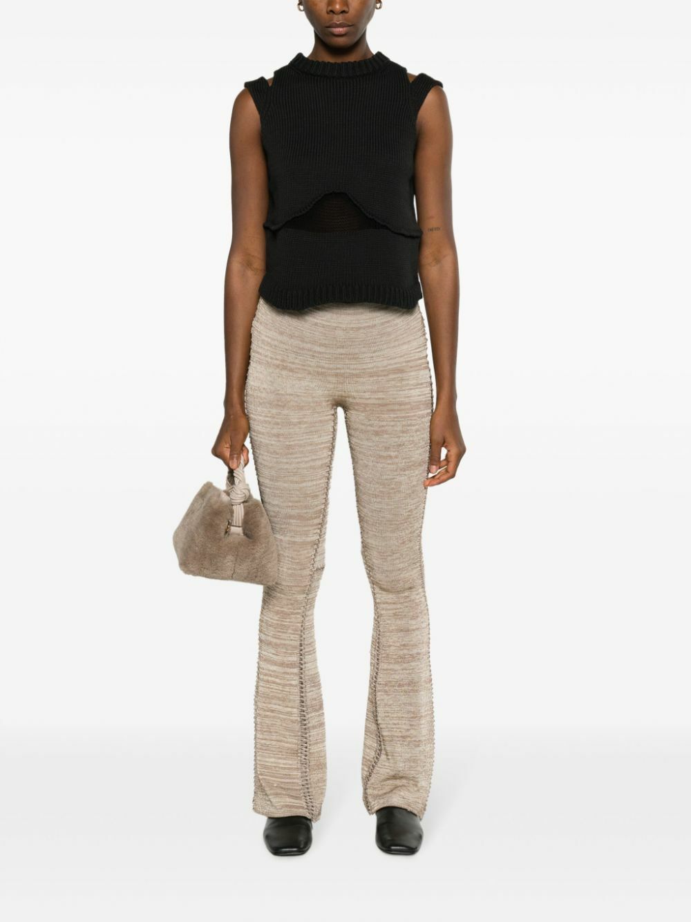 AISLING CAMPS Black Steph Cut-Out Knit Vest