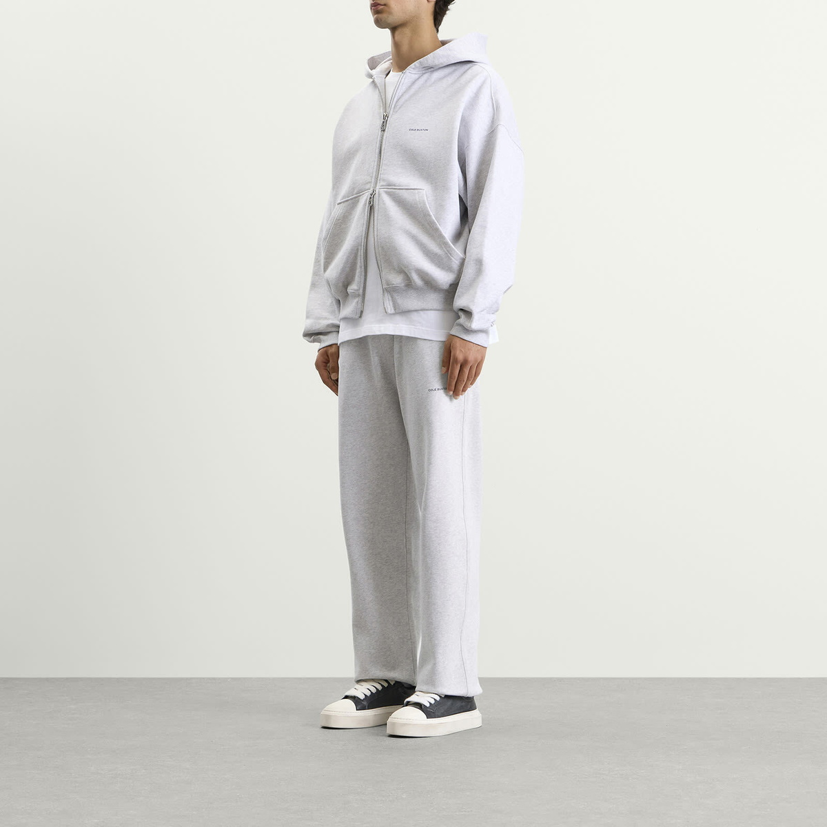 Cole Buxton Men's Mini Logo Sweatpants in Light Grey Marl