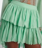 Blumarine Plissé tiered georgette miniskirt