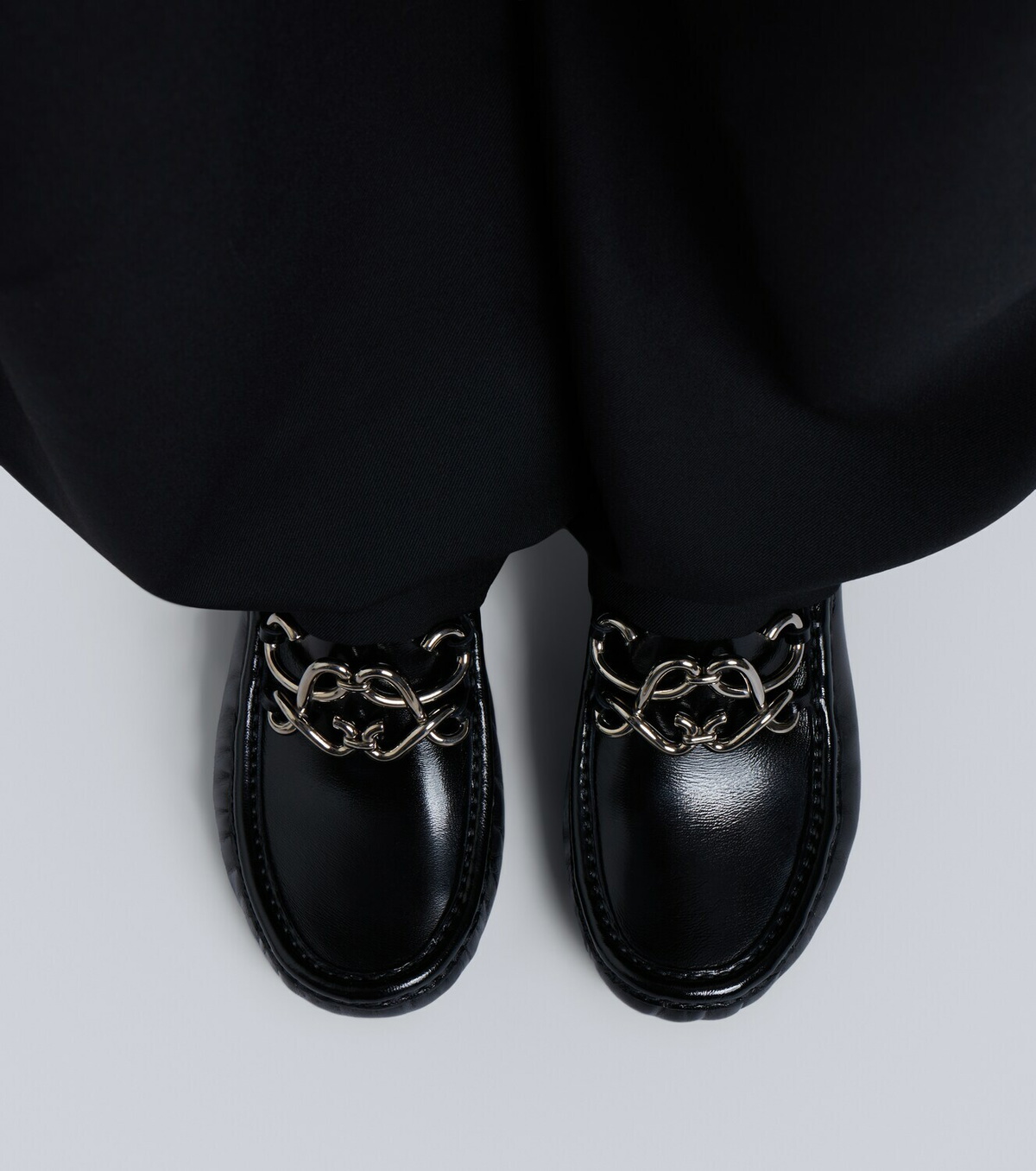 Loewe Oval Double L leather loafer pumps