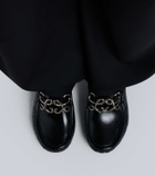 Loewe Oval Double L leather loafer pumps