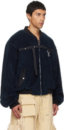 Reese Cooper Navy Sherpa Fleece Bomber jacket