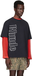 Rhude SSENSE Exclusive Black Side Logo T-Shirt