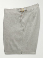 Orlebar Brown - Bulldog Straight-Leg Mid-Length Striped Swim Shorts - Gray