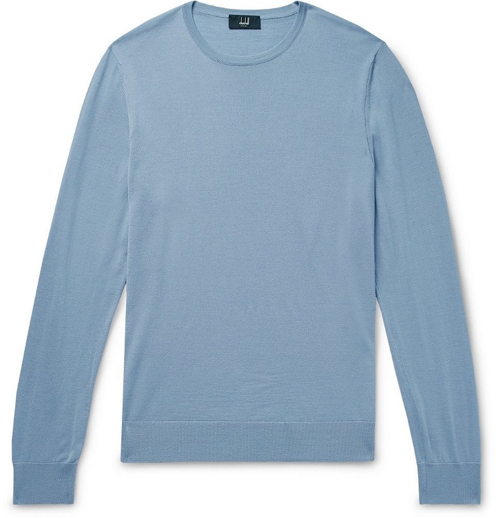 Photo: Dunhill - Slim-Fit Wool Sweater - Men - Blue