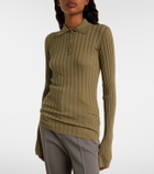 Calvin Klein Collection Ribbed-knit wool polo shirt