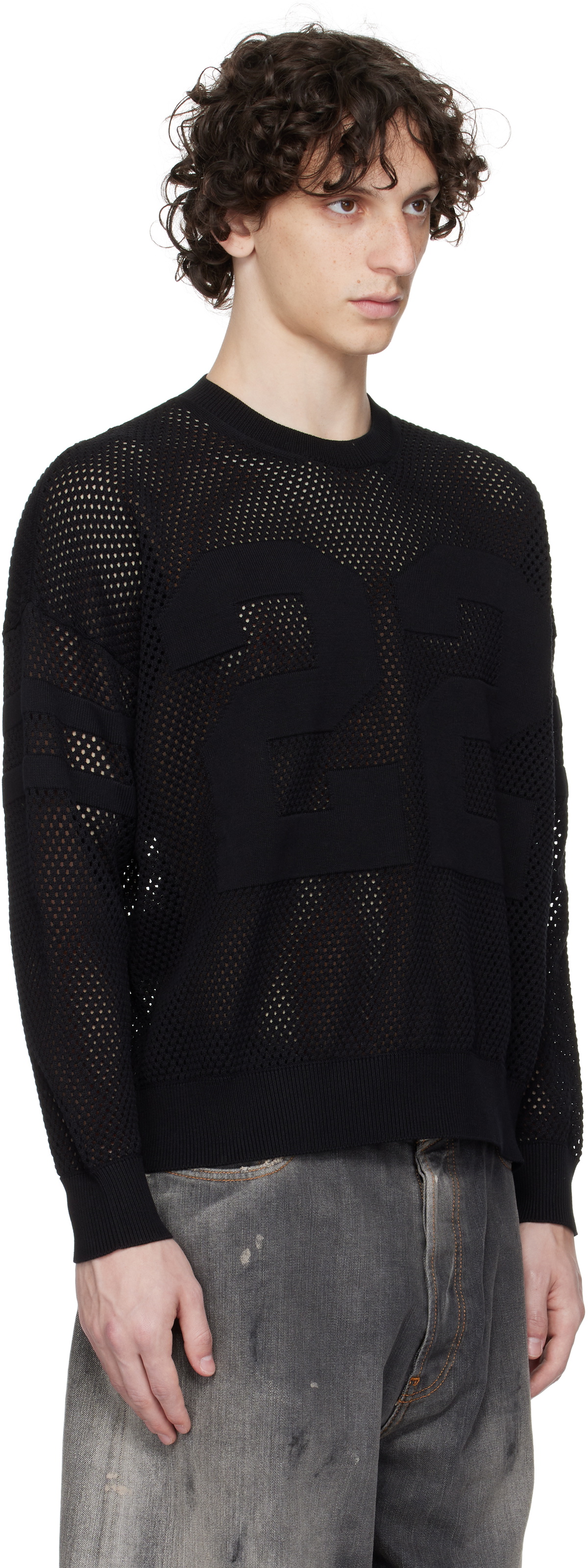 AMIRI Black '22' Crew Sweater