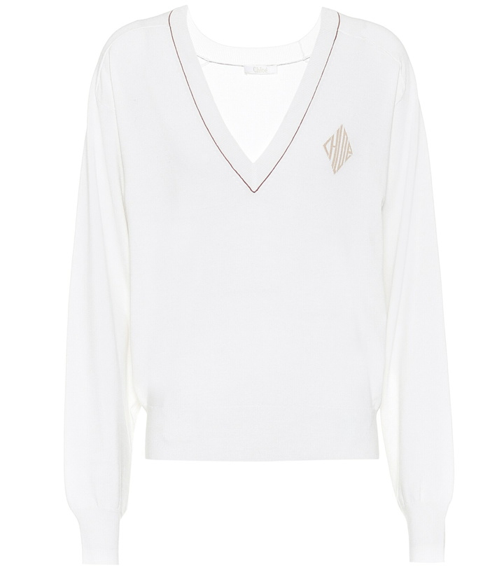 Photo: Chloe - V-neck wool-blend sweater