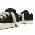 Rick Owens Men's Jumbo Lace Padded Low Sneakers in Black/Milk/Milk