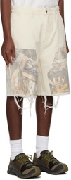 Metalwood Studio SSENSE Exclusive Off-White Cut Off Carpenter Shorts