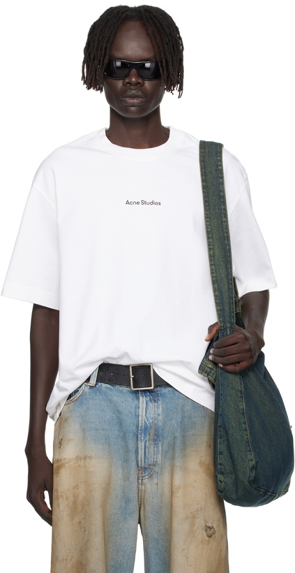 Photo: Acne Studios White Stamp Logo T-shirt