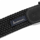 Anderson's Men's Woven Textile Belt in Black/Black